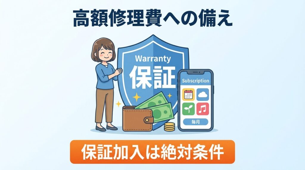 修理費が高い？メーカー保証とサブスク活用