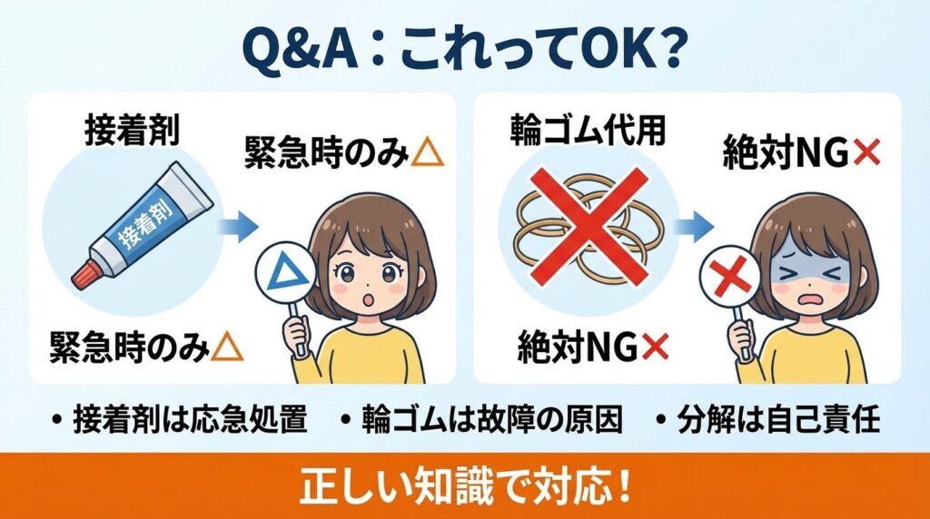 ダイソンのゴムパッキン修理に関するQ&A（接着剤・代用品ほか）