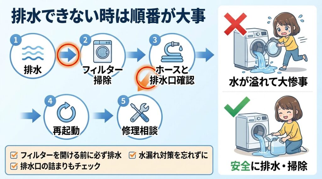 パナソニック洗濯機が排水できない時の原因と対処法