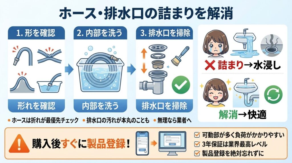 ホースや排水口のつまりを解消する完全手順