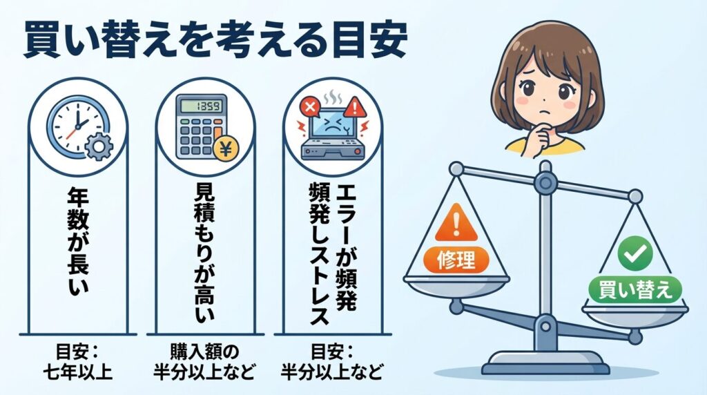 寿命？修理より買い替えがお得な判断基準