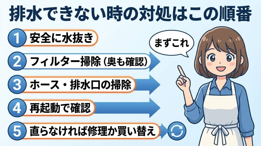 パナソニック洗濯機が排水できない対処まとめ