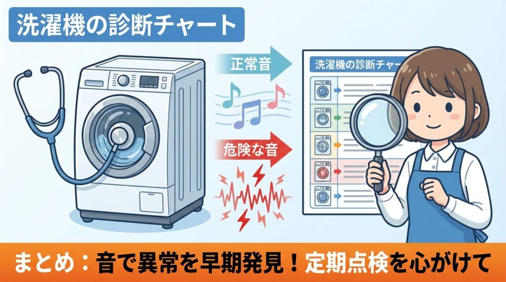 パナソニック洗濯機の音がうるさい原因！異音診断表