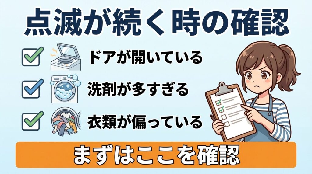 点滅が止まらない場合のチェックポイント