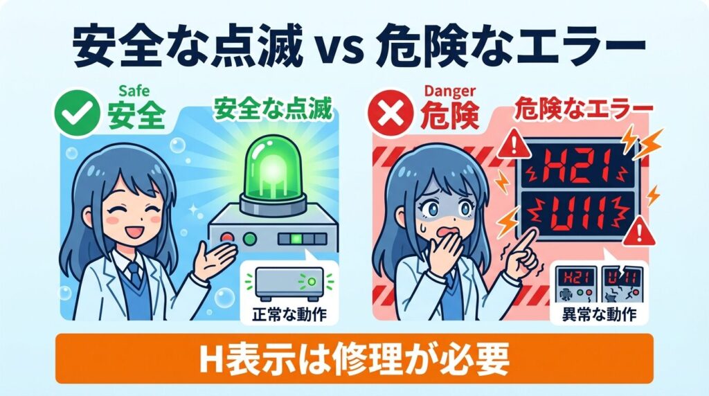 修理が必要な「危険な点滅」との見分け方