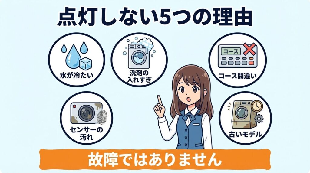 パナソニック洗濯機のエコナビ点滅しない時の5つの条件