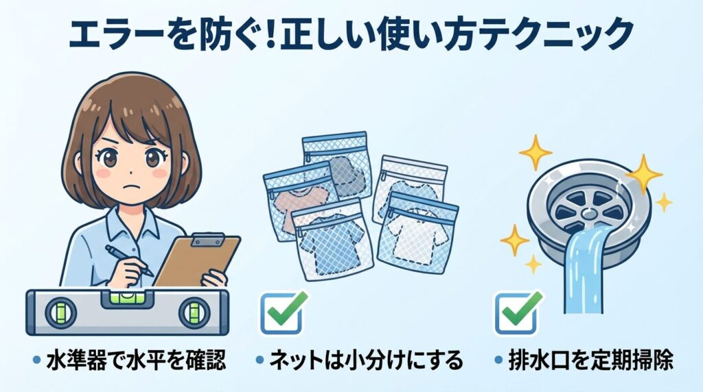 脱水エラーを防ぐ正しい設置と使い方のコツ