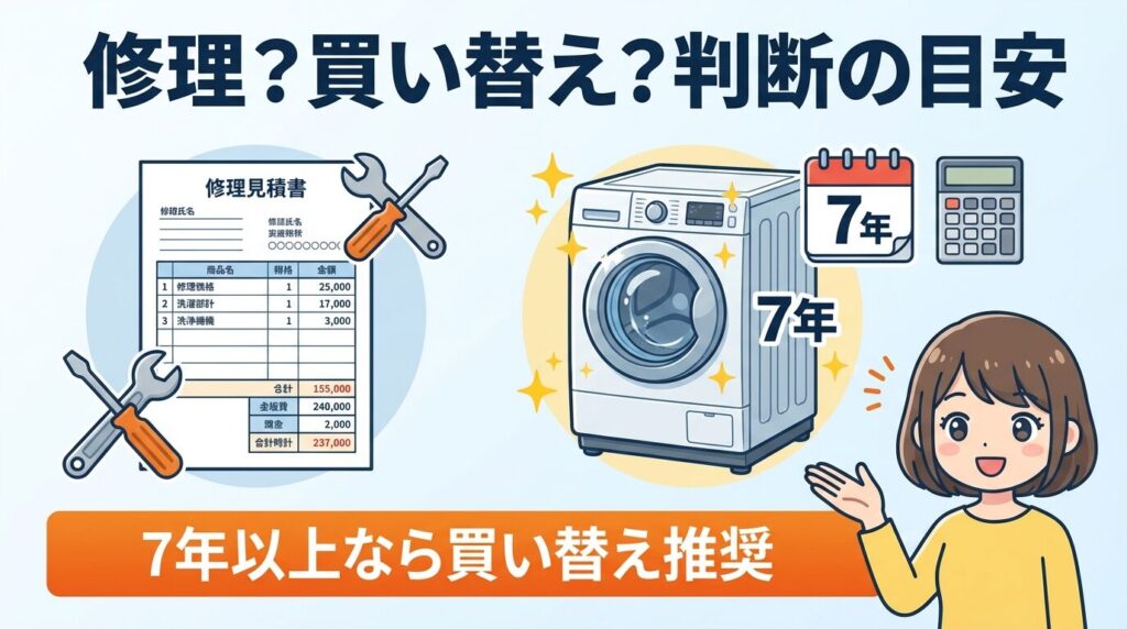 修理代の相場と買い替えの損益分岐点