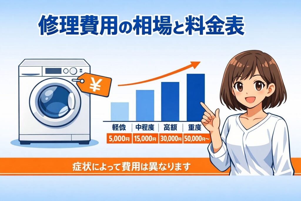 アクア洗濯機の修理費用相場とエラー別料金表