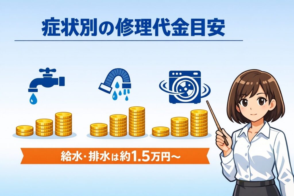 【結論】症状別の修理代金目安一覧