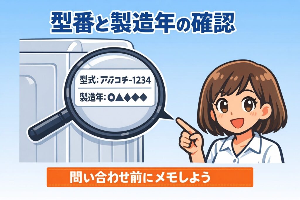 修理依頼の前に確認すべき型番と製造年