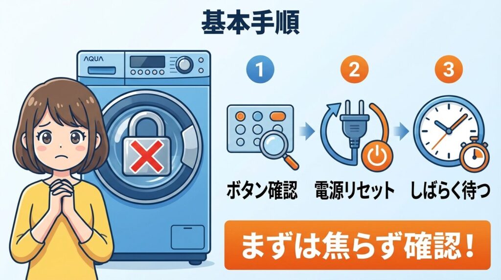 AQUA洗濯機のロック解除ができない時の基本手順