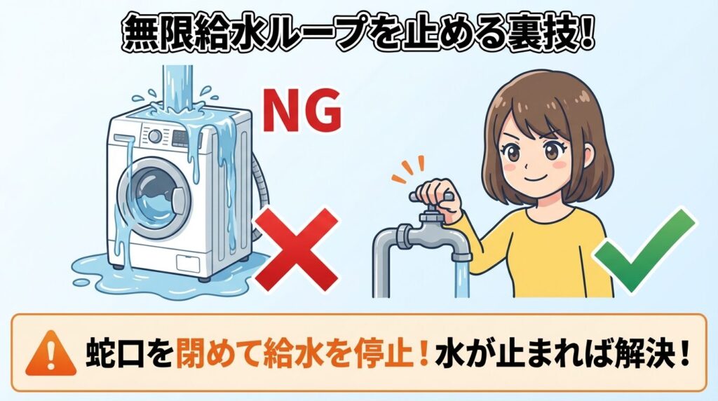 すすぎに戻る無限ループを止める裏技