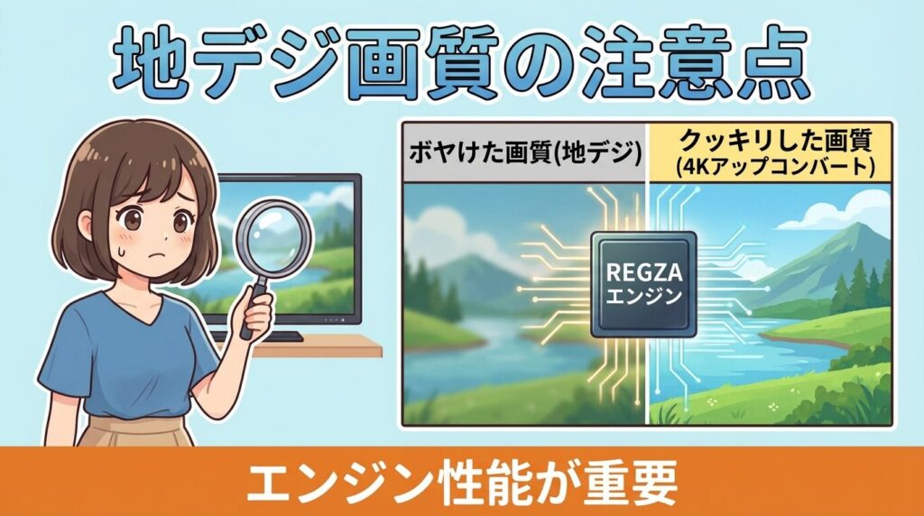 地デジ画質の粗さと残像感の弱点