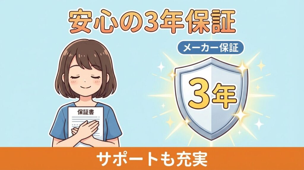 3年保証の適用範囲とサポート体制