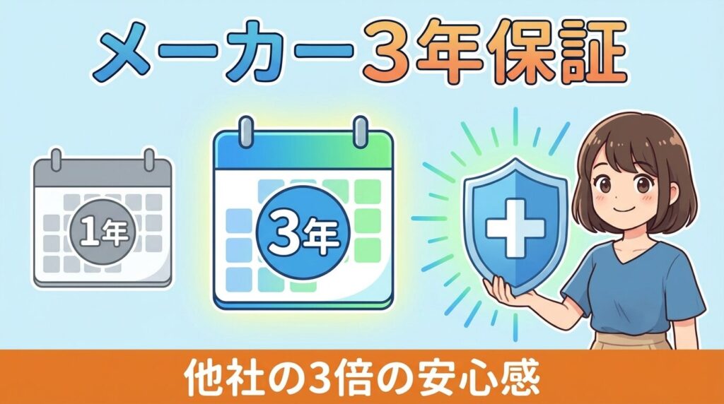 すぐ壊れる？メーカー3年保証が示す品質への自信