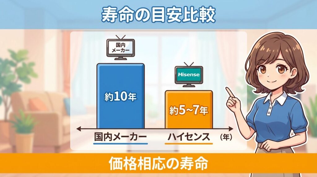寿命の目安：国内メーカー（平均10年）と比較してどう？