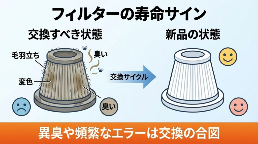 判断基準：洗浄回数と使用年数から見る「フィルターの寿命サイン」