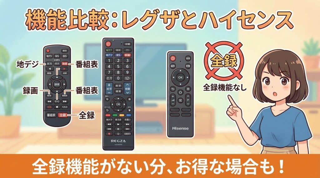 REGZAユーザー必見：番組表や録画機能の「微妙な違い」比較表