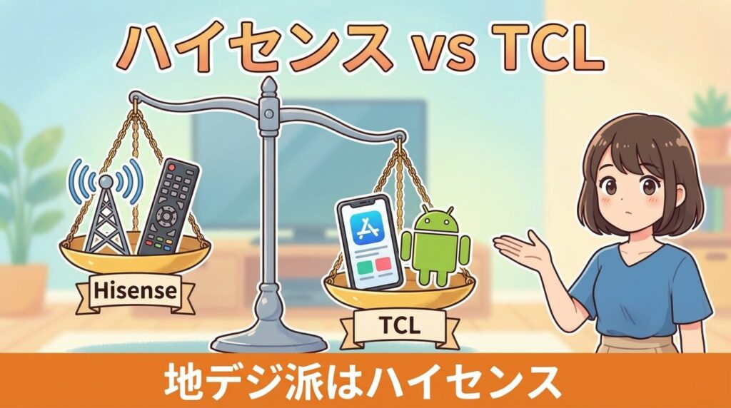 比較：TCLや格安テレビとハイセンスはどっちが良い？