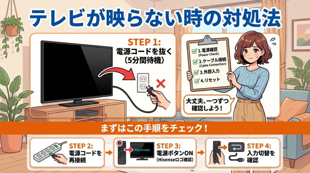 ハイセンスのテレビが映らない際の対処法