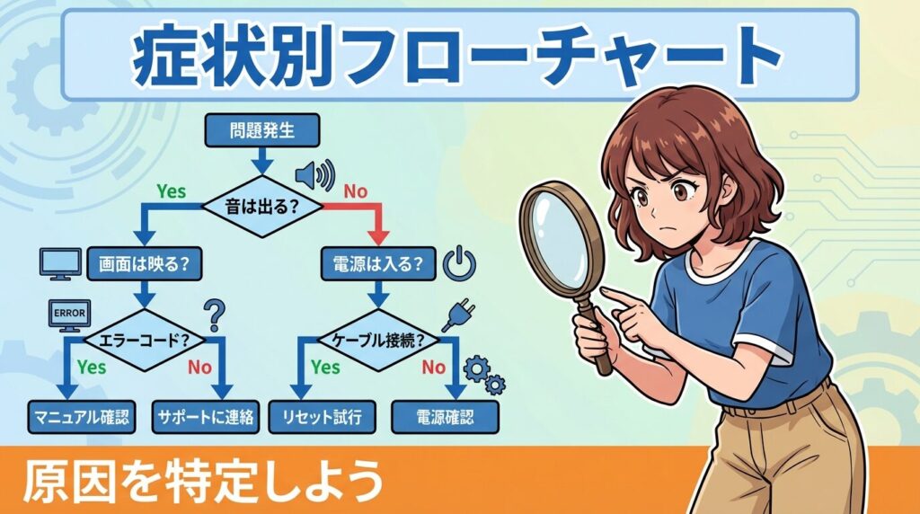 症状別フローチャートで原因を切り分ける