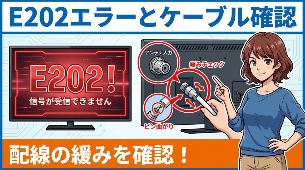 E202エラーで受信できない時のケーブル確認