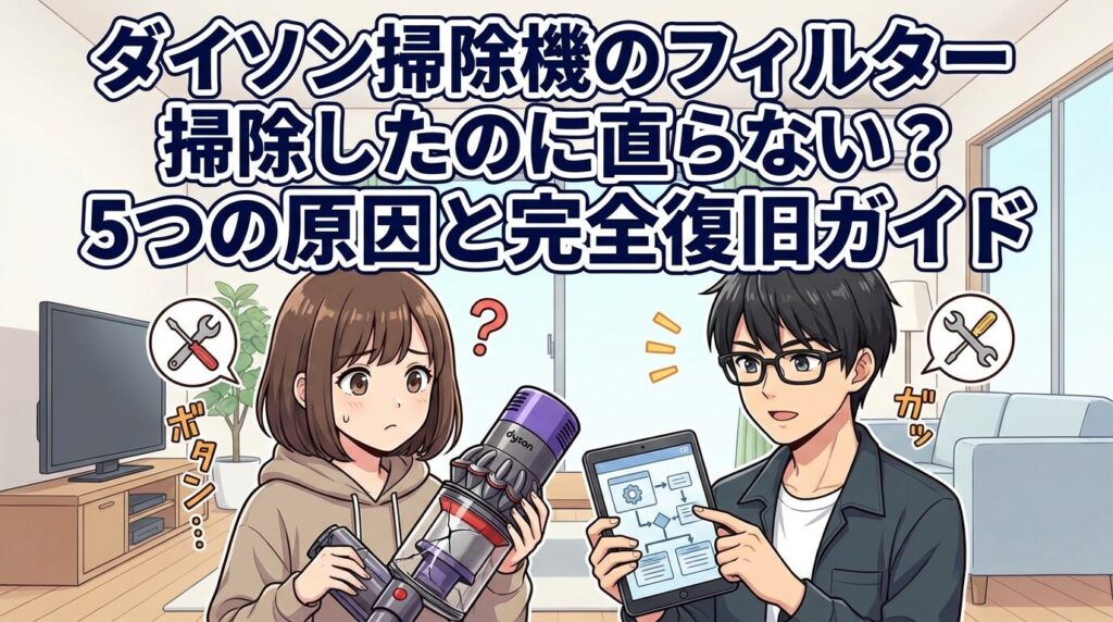 ダイソン掃除機のフィルター掃除したのに直らない？5つの原因と完全復旧ガイド