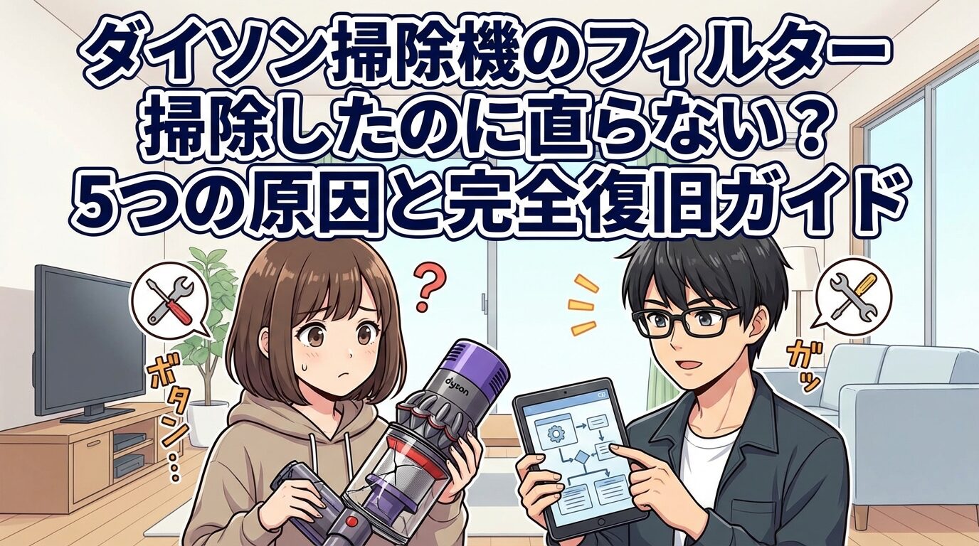 ダイソン掃除機のフィルター掃除したのに直らない？5つの原因と完全復旧ガイド