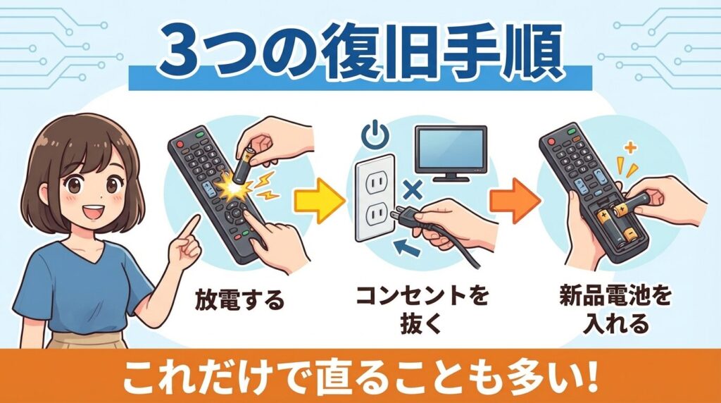 まず試すべき3つの復旧手順とリセット方法