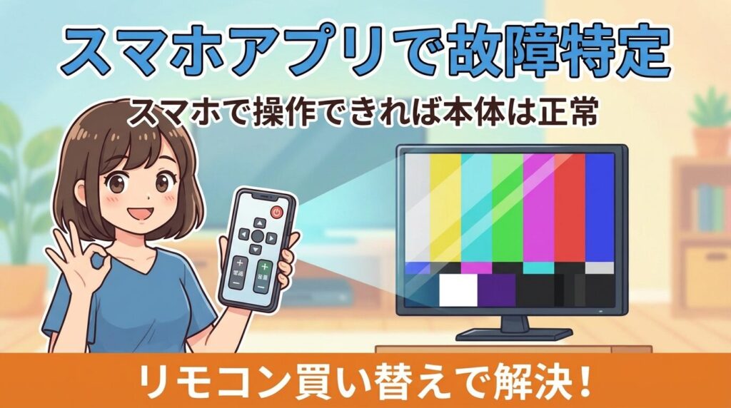 テレビ本体の受光部故障をスマホアプリで切り分ける