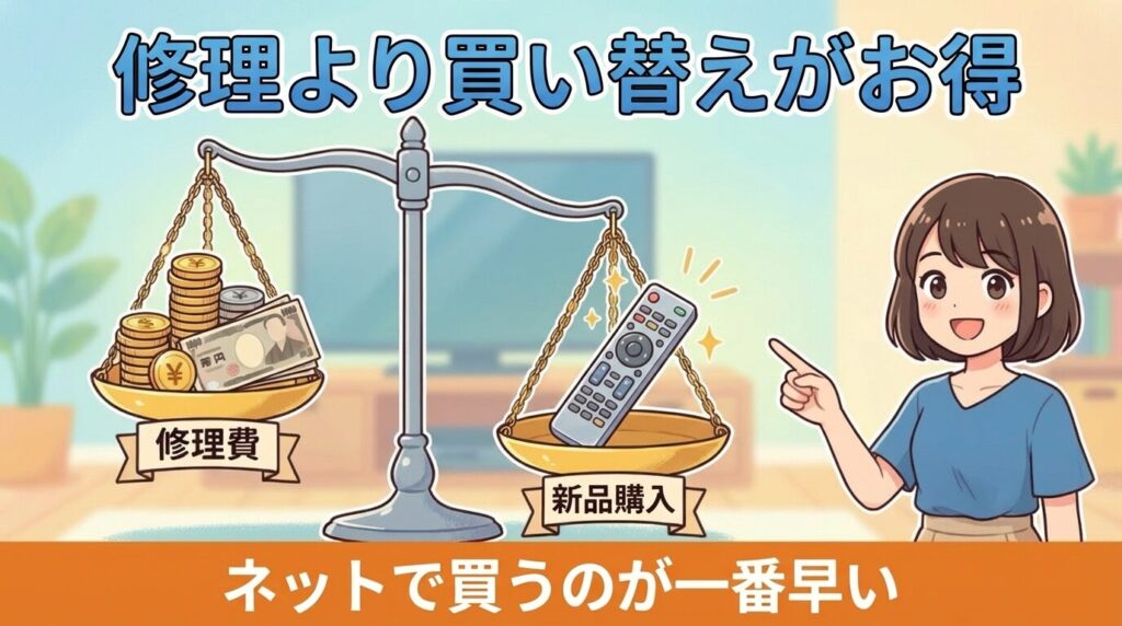 リモコン単体の故障なら修理より買い替えが得な理由