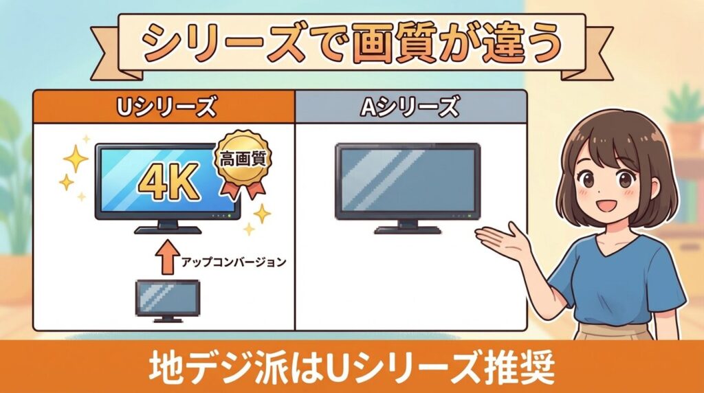地デジが汚い？UシリーズとAシリーズの画質性能差