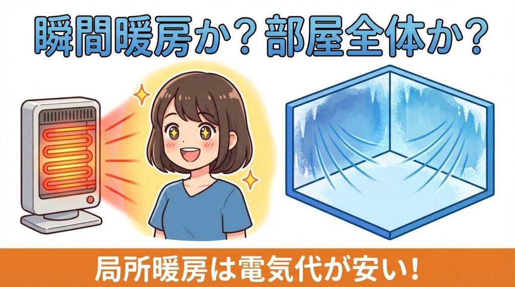 結論：部屋全体は暖まらないが速暖性は最強