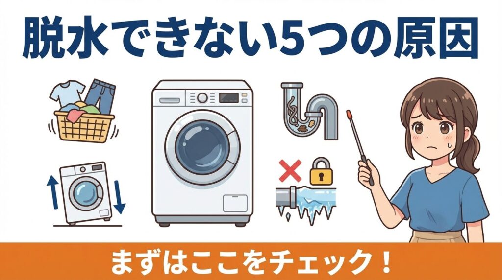 ニトリの洗濯機が脱水できない5つの原因と対処