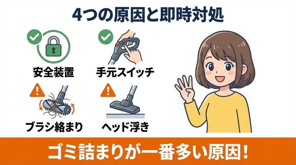 まず確認すべき4つの原因と即時対処法