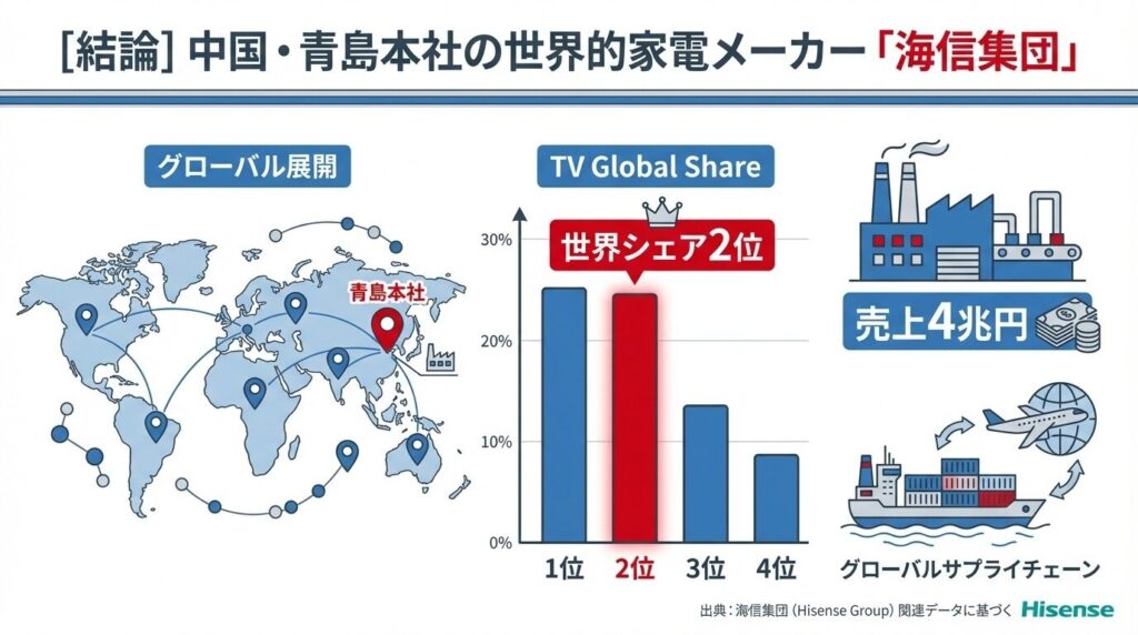 [結論] 中国・青島本社の世界的家電メーカー「海信集団」