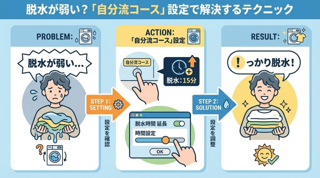 脱水が弱い？「自分流コース」設定で解決するテクニック