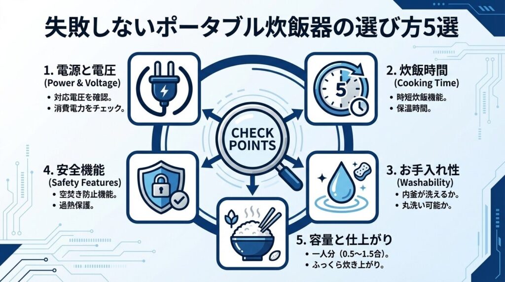 失敗しないポータブル炊飯器の選び方5選