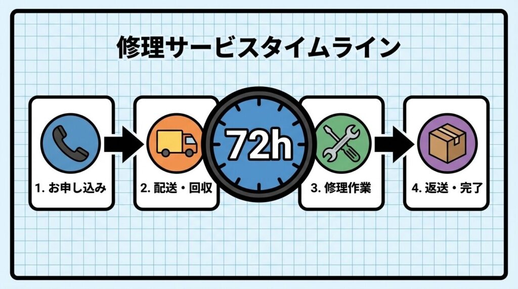 公式の引取修理サービスの流れと期間