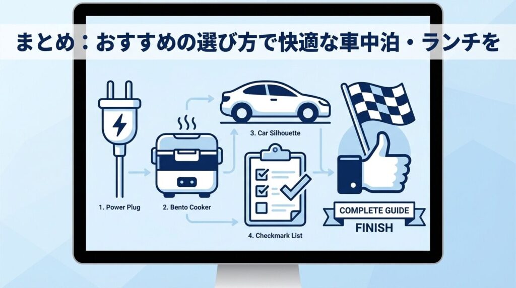 まとめ：おすすめの選び方で快適な車中泊・ランチを