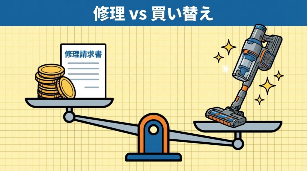 シャーク掃除機の修理料金が高い時の対処と買い替え