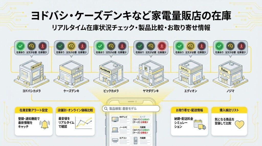 ヨドバシ・ケーズデンキなど家電量販店の在庫