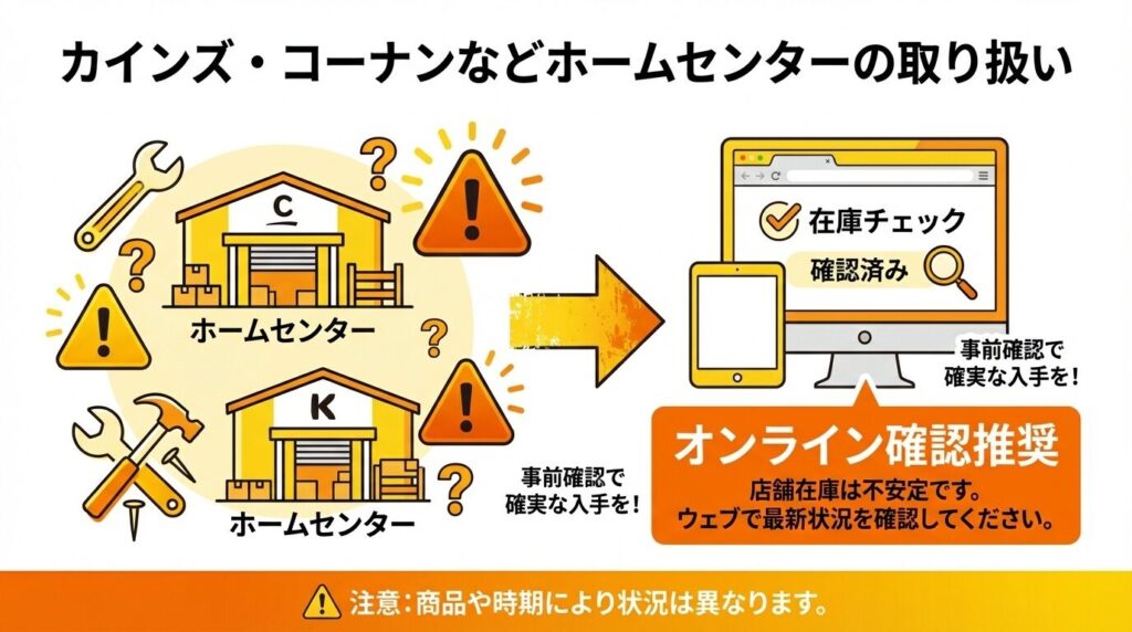 カインズ・コーナンなどホームセンターの取り扱い