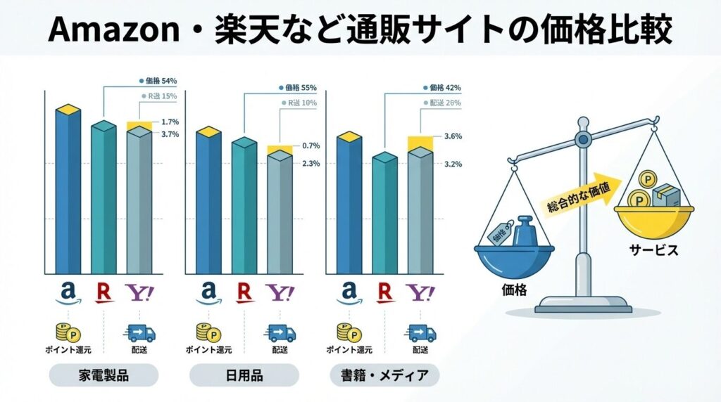 Amazon・楽天など通販サイトの価格比較