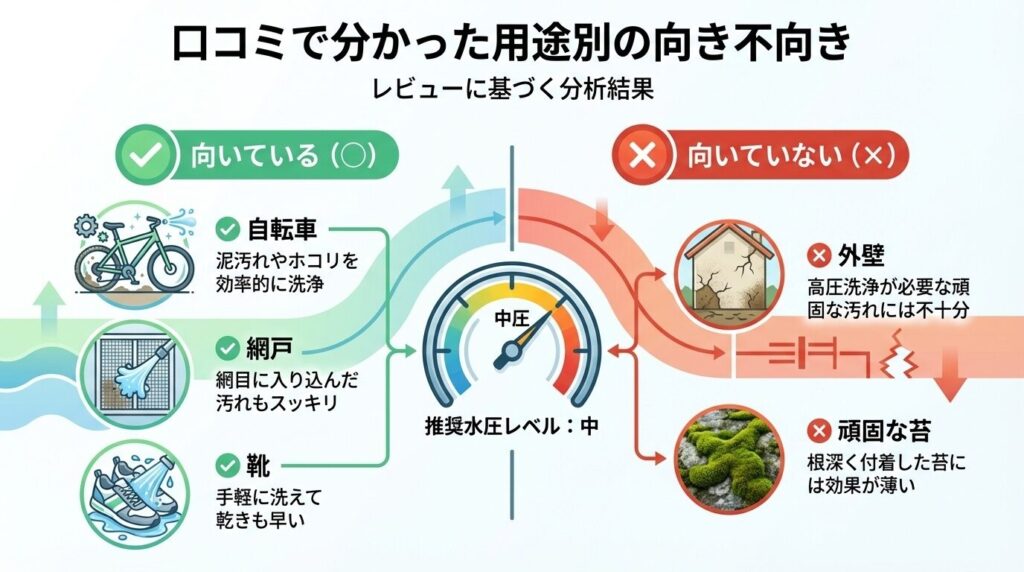 口コミで分かった用途別の向き不向き