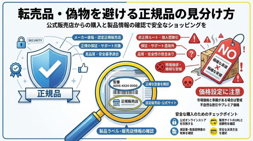 転売品・偽物を避ける正規品の見分け方