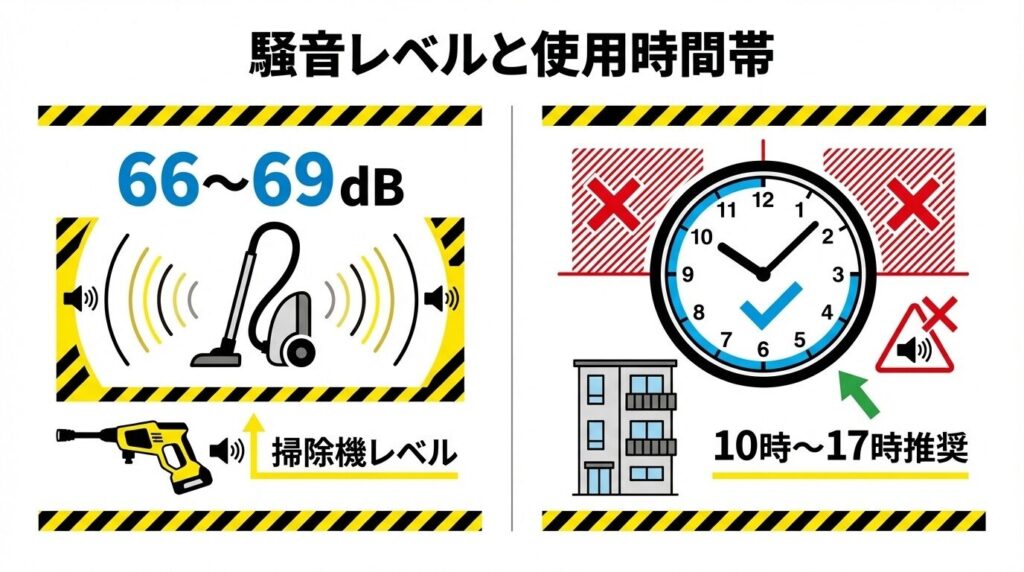 騒音レベルと使用時間帯