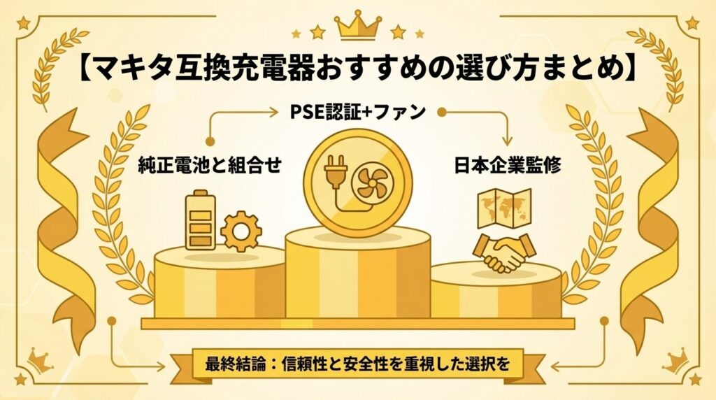 マキタ互換充電器おすすめの選び方まとめ