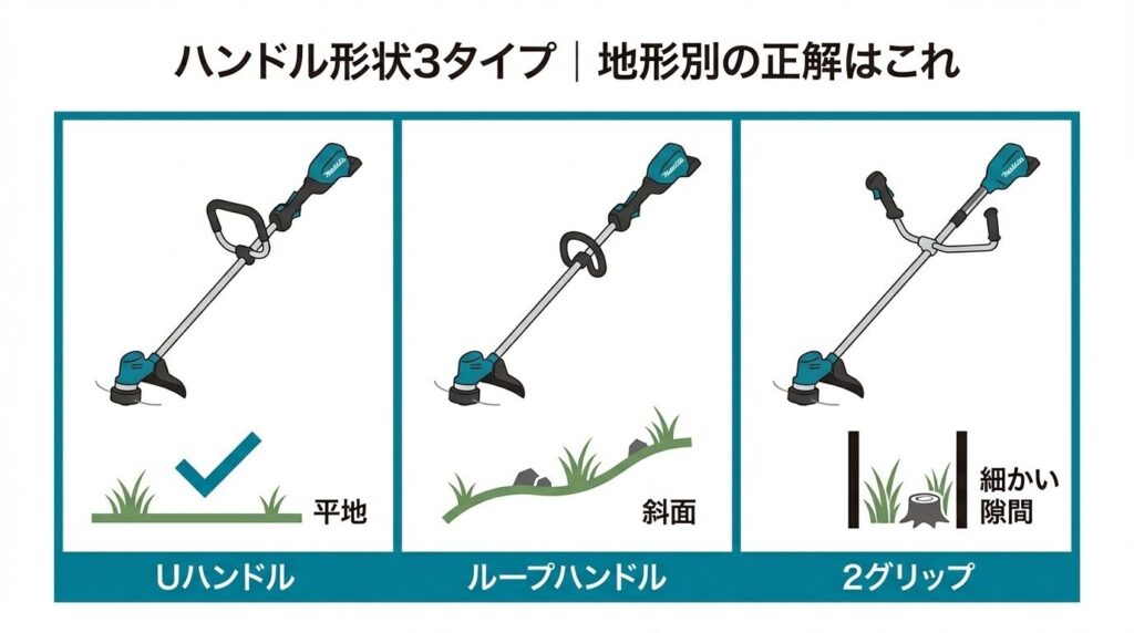 ハンドル形状3タイプ｜地形別の正解はこれ